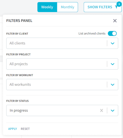 Taskomat task filters