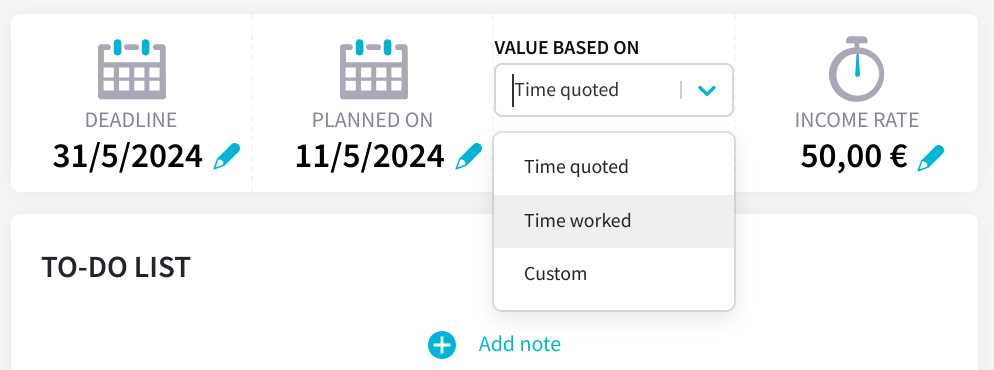 task value based on