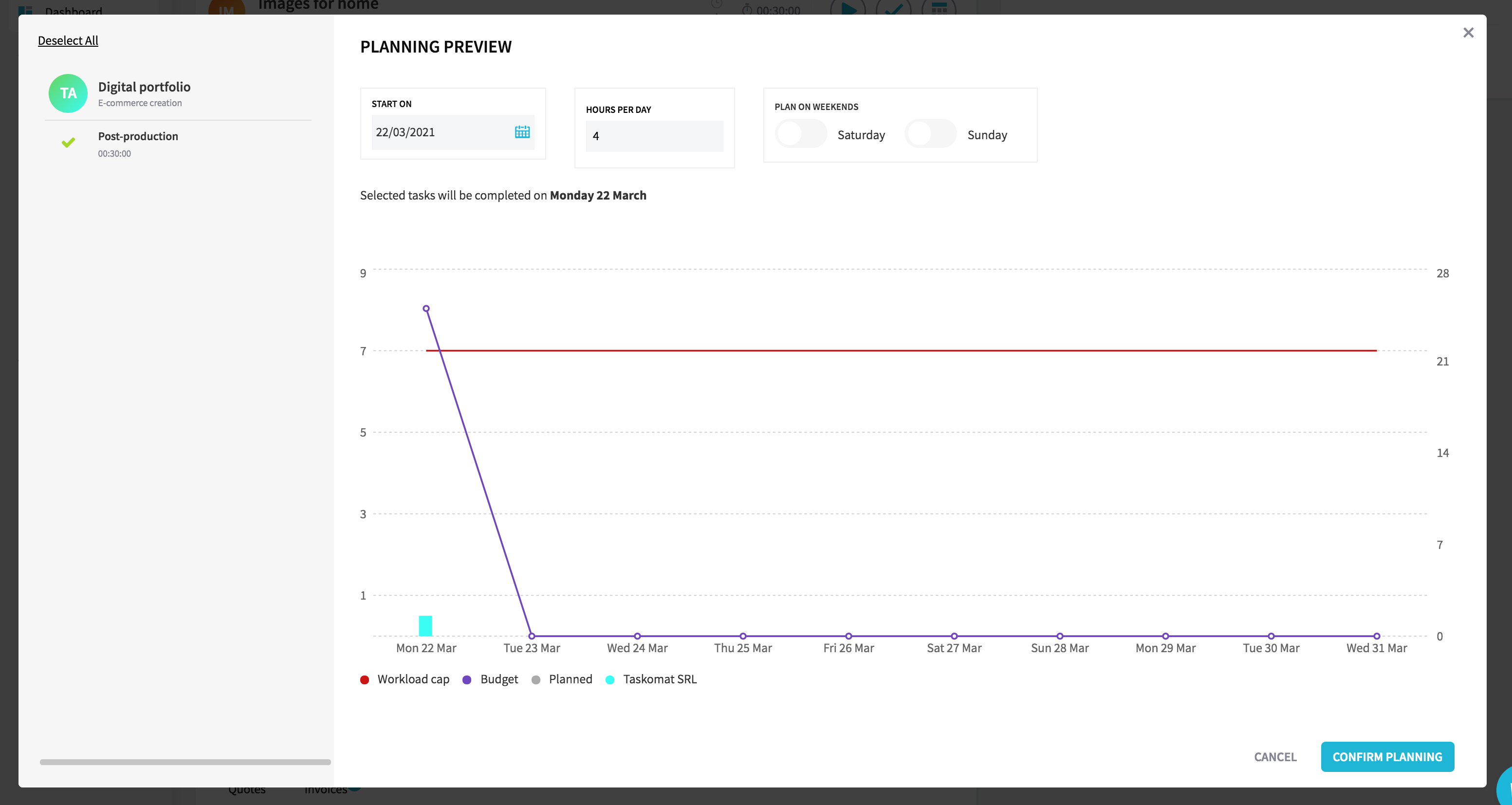 taskomat planning software